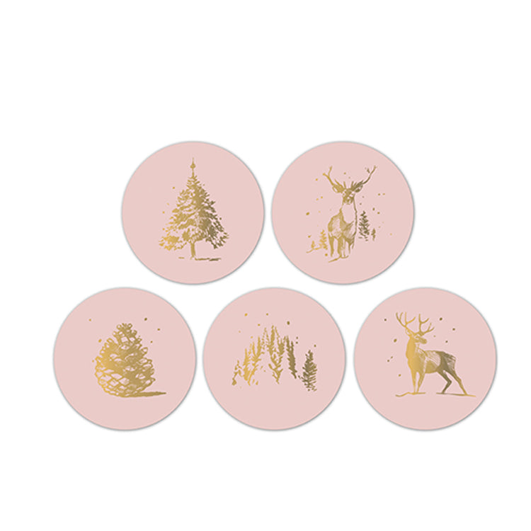 Cadeaustickers | Pink Christmas | 10x