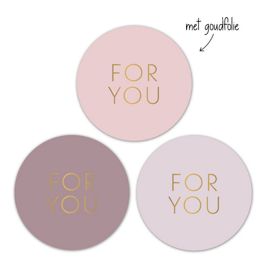 Cadeaustickers | For You Paars | 10x