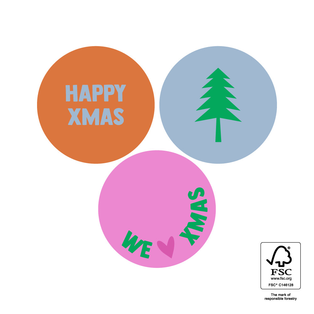 Cadeaustickers | Happy Xmas | 10x