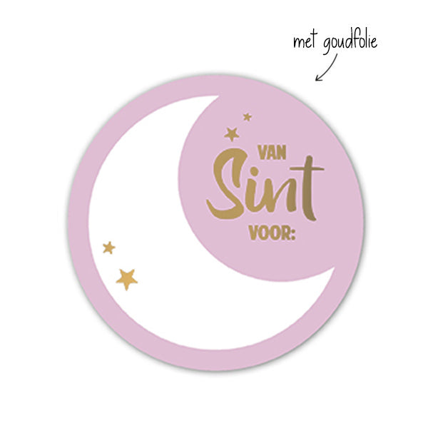 Cadeaustickers | Sint Naamstickers Roze | 10x