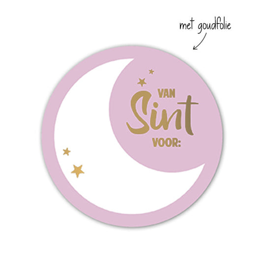 Cadeaustickers | Sint Naamstickers Roze | 10x